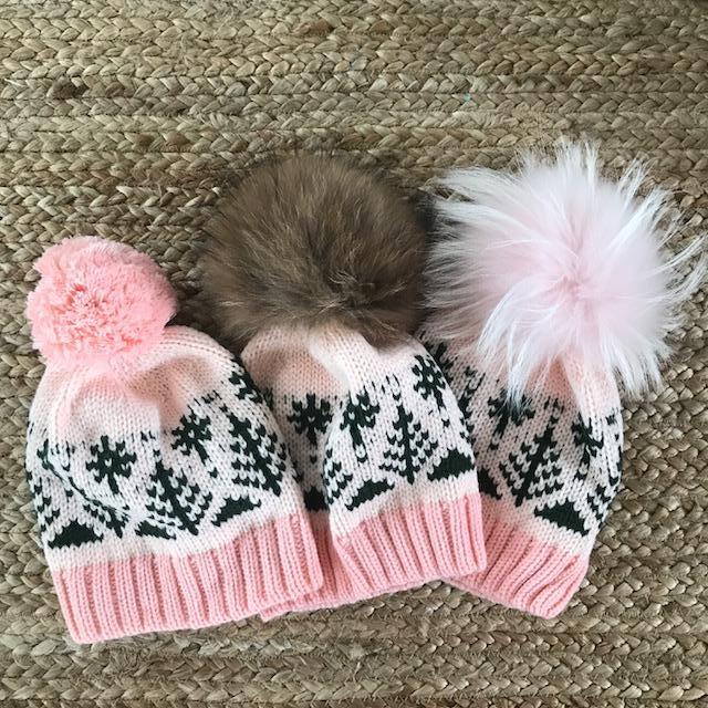 STOCK Blushing Trees Forest Pom hat